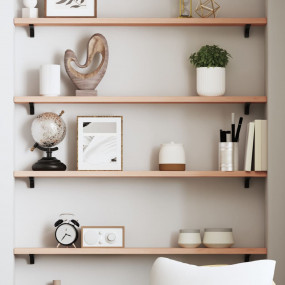 Wall Shelf 39.4x3.9x0.8" Untreated Solid Wood Oak