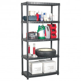 Storage Shelf 5-Tier Black 36.0x18.0x72.8" Plastic