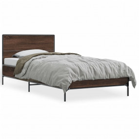 Bed Frame without Mattress Brown Oak 100 x 78.7 "