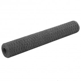 Chicken Wire Fence Steel with PVC Coating 82.0x3.3' Gre...