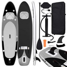 Inflatable Stand Up Paddle Board Set Black 129.9x29.9x3...