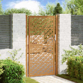 Patio Gate 41.3x70.9" Weathering Steel Cross Design