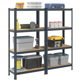 4-Layer Storage Shelves 2 pcs Anthracite Steel&Engineer...