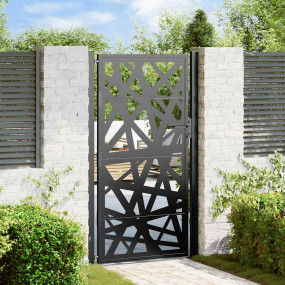 Patio Gate Black 41.3x70.9" Steel Light Design