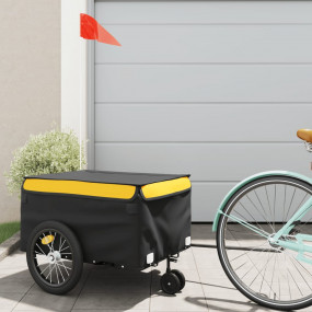 Bike Trailer Black and Yellow 99.2 lb Iron