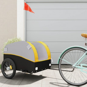 Bike Trailer Black and Yellow 99.2 lb Iron