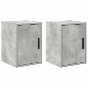 Garage Wall Cabinets 2 pcs Concrete Grey Engineered Woo...
