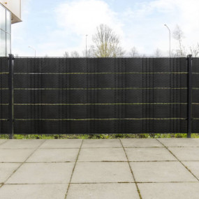 Balcony Screens 5 pcs Black 100.4x7.5" Poly Rattan
