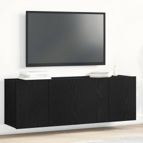 TV Cabinets 2 pcs Black Oak 47.2x11.8x16.1" Engineered ...