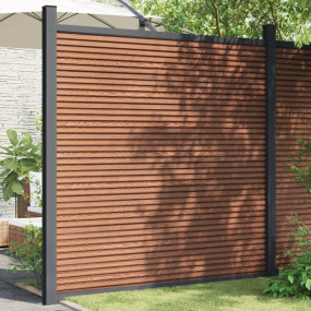 Fence Panel WPC Brown 70.9x73.2"