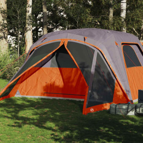 Family Tent with Porch 6-Person Grey and Orange Waterpr...