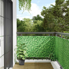Balcony Privacy Screen Plant Look Green 196.9x29.5" PVC