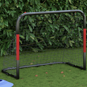 Soccer Goal with Net Red and Black 35.4x18.9x28.0" Stee...