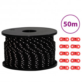 Tent Guy Rope with Reflective Strips and Spanners 164.0...