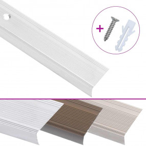 Stair Nosings in L-shape 5 pcs Aluminum 39.4 " Silver