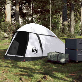 Camping Tent Dome 1-Person White Blackout Fabric Waterp...