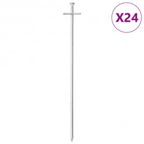 Tent Pegs 24 pcs 11.6 " 0.24 " Galvanized Steel