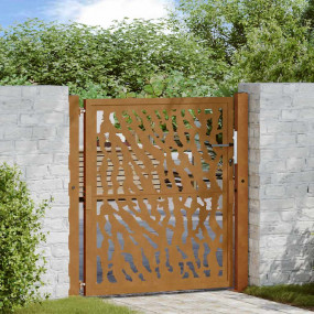 Patio Gate 41.3x41.3" Weathering Steel Trace Design