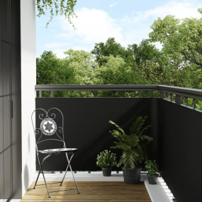 Balcony Screen Black 118.1x35.4" Poly Rattan