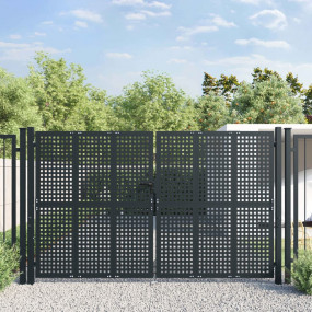 Patio Gate Anthracite 118.1x68.9" Steel
