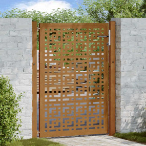 Patio Gate 41.3x51.2" Weathering Steel Cross Design