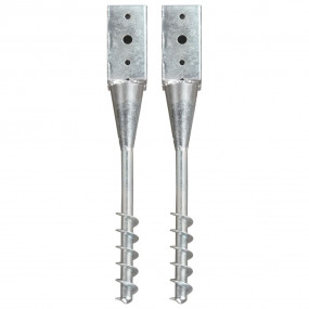 Ground Spikes 2 pcs Silver 2.8x2.8x22.0" Galvanized Ste...