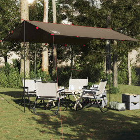 Camping Tarp Brown 144.1x120.5" Waterproof