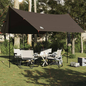 Camping Tarp Brown 172.4x148.0x83.5" Waterproof