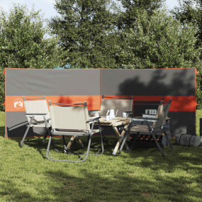 Camping Windbreak Grey and Orange 135.4x47.2" Waterproo...