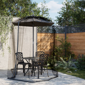 Mosquito Net for Umbrella 220 Mesh Black 129.9x98.4"