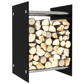 Firewood Rack Black 15.7x13.8x23.6" Glass