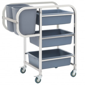 Kitchen Cart with Plastic Containers 32.3x17.1x36.6"