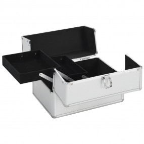 Make-up Case 8.7x11.8x8.3" Silver Aluminium