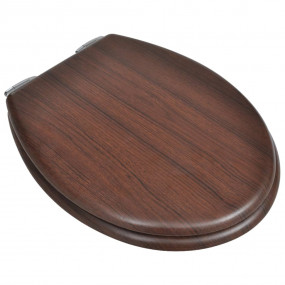 Toilet Seats with Soft Close Lids 2 pcs MDF Brown (2x14...