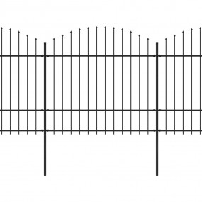 Patio Fence with Spear Top Steel 22.3 ' Black (4x144944...