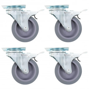Swivel Casters with Double Brakes 4 pcs 2.95 "