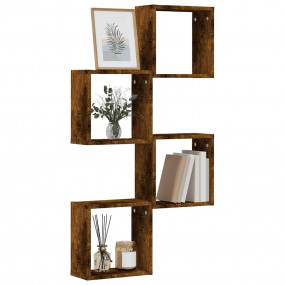 Wall Cube Shelves 4 pcs Smoked Oak 11.8x5.9x11.8"