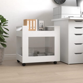 Desk Trolley White 23.6x17.7x23.6" Engineered Wood
