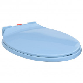 Soft-Close Toilet Seat Quick Release Blue Oval