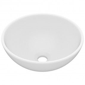 Luxury Bathroom Basin Round Matt White 12.8x5.5" Cerami...