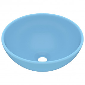 Luxury Bathroom Basin Round Matt Light Blue 12.8x5.5" C...