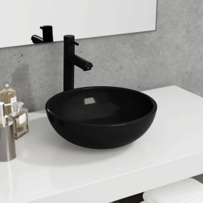 Basin Tempered Glass 13.8x4.7" Black