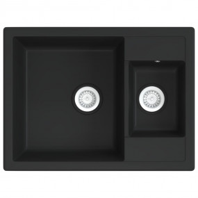 Kitchen Sink with Overflow Hole Double Basins Black Gra...