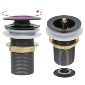 Push Drain without Overflow Function Grey 2.5x2.5x3.6"