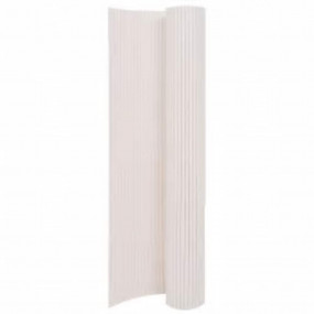 Double-Sided Patio Fence 43.3x118.1" White