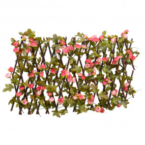 Artificial Ivy Trellis Expandable Dark Pink 70.9x7.9"