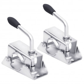 Jockey Wheel Clamps 2 pcs 5.3x2.6x5.5" Galvanized Steel