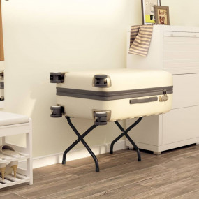 Luggage Rack with Backrest Black 22.0x15.4x20.5"