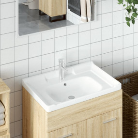 Bathroom Sink White 24.0x18.9x9.1" Rectangular Ceramic