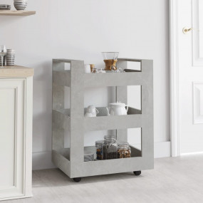 Kitchen Trolley Concrete Grey 23.6x17.7x31.5" Engineere...